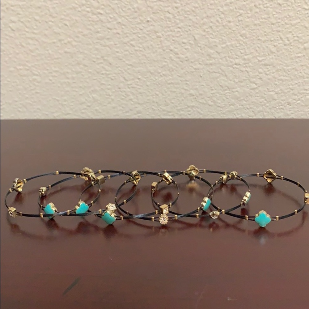Stackable enameled and rhinestone bracelets - Picture 2 of 2